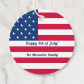 Glück 4. Juli | Personalisierte amerikanische Flag Geschenkanhänger (Rückseite)