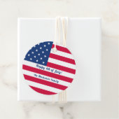 Glück 4. Juli | Personalisierte amerikanische Flag Geschenkanhänger (Beispiel)