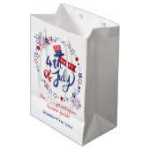 Glück 4. Juli | Real Anwesen Business Sparkon Mittlere Geschenktüte (Vorderseite Schrägansicht)