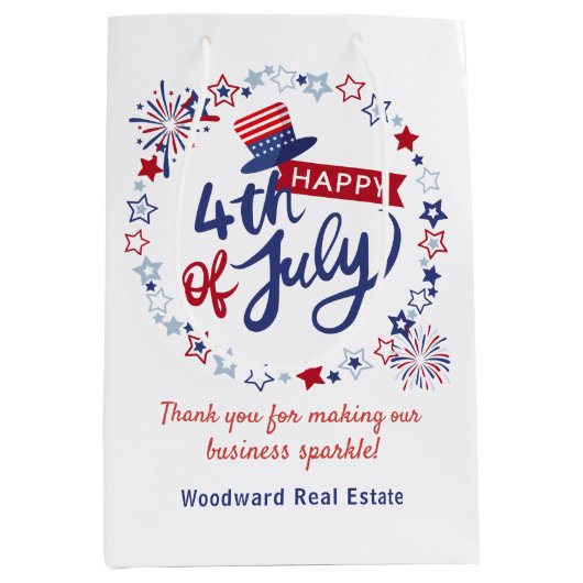 Glück 4. Juli | Real Anwesen Business Sparkon Mittlere Geschenktüte (Vorderseite)