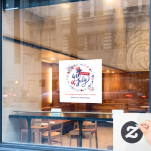 Glück 4. Juli   Reale Bürodekoration von Anwesen Fensteraufkleber