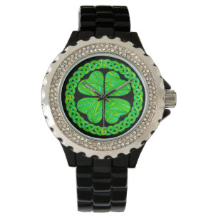 Glück 4 Leaf Clover Celtic Kleeblatt Fashion Armbanduhr
