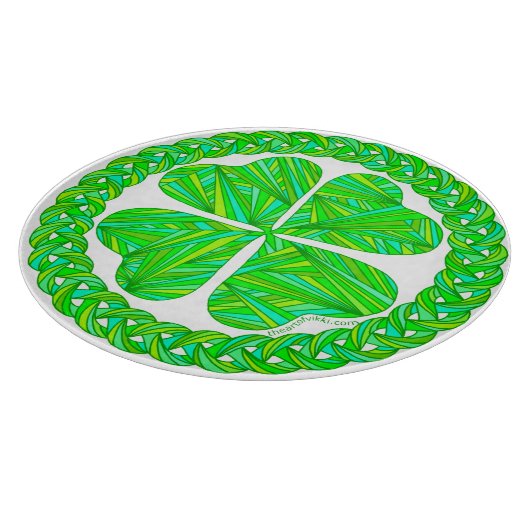 Glück 4 Leaf Clover Celtic Kleeblatt Green Irish Schneidebrett (Ecke)