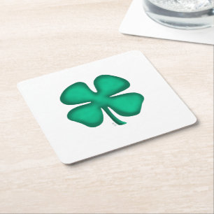 Glück 4 Leaf Irish Closed Whitepaper Untersetzer