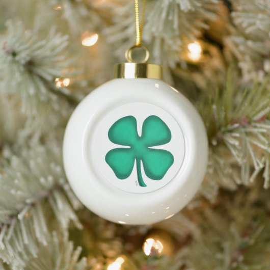 Glück 4 Leaf Irish Closing Weihnachtsball Keramik Kugel-Ornament (Baum)