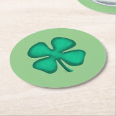 Glück 4 Leaf Irish Clou Grün runde Untersetzer (Angewinkelt)