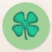 Glück 4 Leaf Irish Clou Grün runde Untersetzer (Vorderseite)