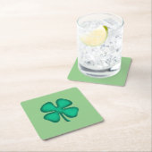 Glück 4 Leaf Irish Clou grüne Papier Untersetzer (Vor Ort)