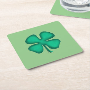 Glück 4 Leaf Irish Clou grüne Papier Untersetzer