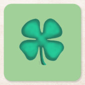 Glück 4 Leaf Irish Clou grüne Papier Untersetzer (Vorderseite)