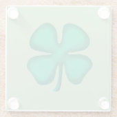 Glück 4 Leaf Irish Clou grünes Glas Untersetzer (Rückseite)
