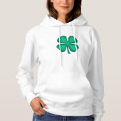 Glück 4 Leaf Irish Cloud Frauen weiße Kapuze Hoodie (Vorderseite)