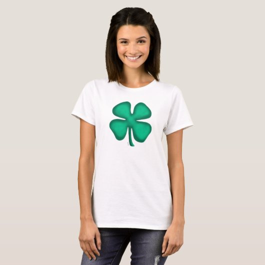 Glück 4 Leaf Irish Cloud Frauen Weiße T - Shirt (Vorne ganz)