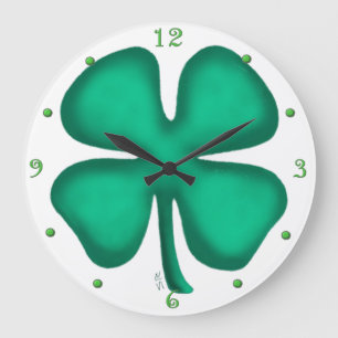 Glück 4 Leaf Irish Cloud Wanduhr mit Zahlen