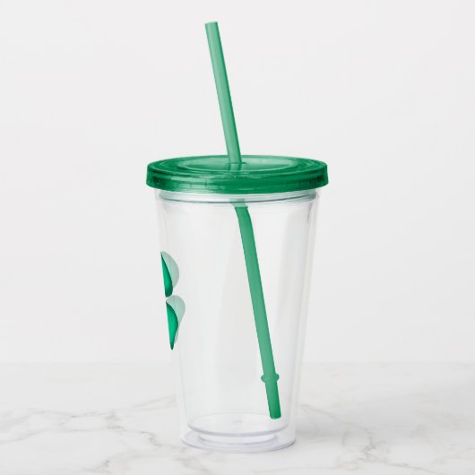 Glück 4 Leaf Irish Clover Acryl Tumbler Acryltrinkbecher (Links)