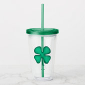 Glück 4 Leaf Irish Clover Acryl Tumbler Acryltrinkbecher (Vorderseite)
