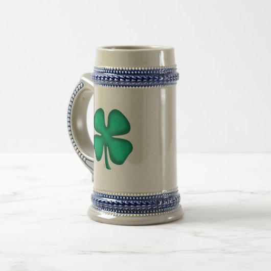 Glück 4 Leaf Irish Clover Bierstein Bierglas (Vorderseite Links)