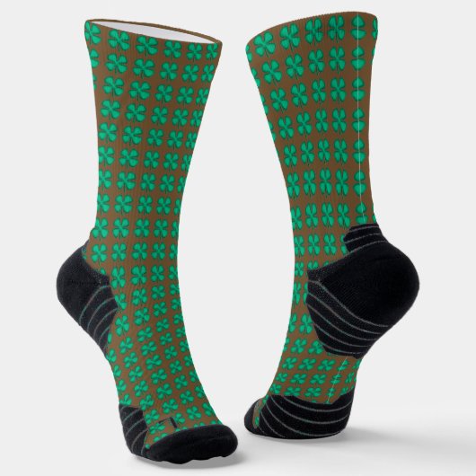Glück 4 Leaf Irish Clover braune Performance Socke (Gewinkelt)