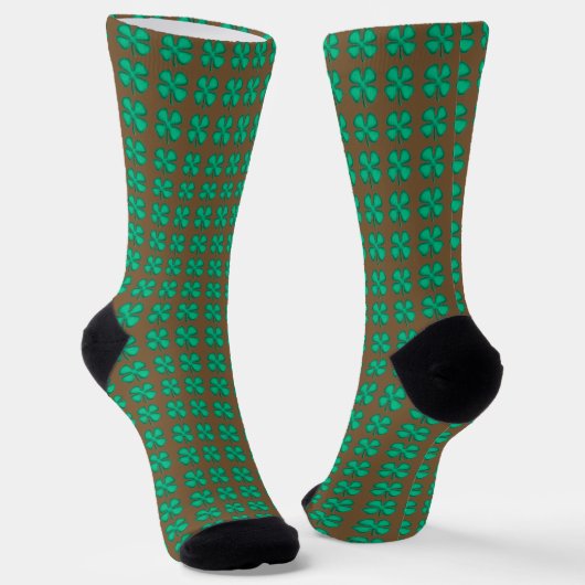 Glück 4 Leaf Irish Clover braune Premiumsocken Socken (Gewinkelt)