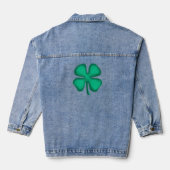 Glück 4 Leaf Irish Clover Frauen Denim-Jacke Jeansjacke (Rückseite)