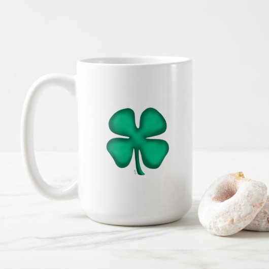 Glück 4 Leaf Irish Clover große Tasse (Mit Donut)