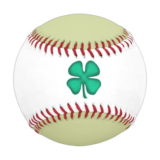Glück 4 Leaf Irish Clover grün weißes Baseball (Vorderseite)