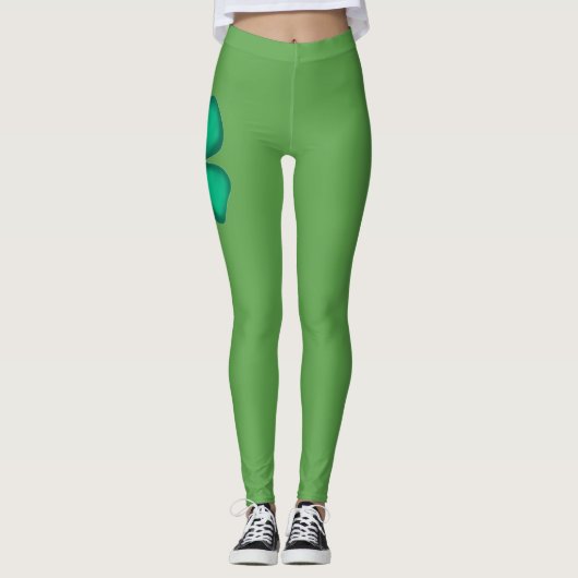 Glück 4 Leaf Irish Clover Leggings (Vorderseite)