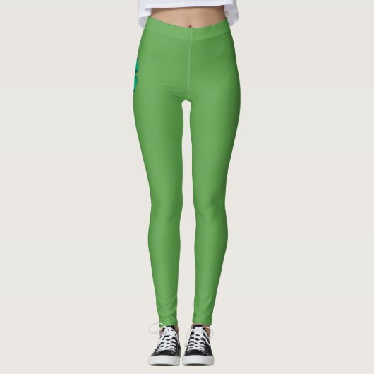 Glück 4 Leaf Irish Clover Leggings (Vorderseite)