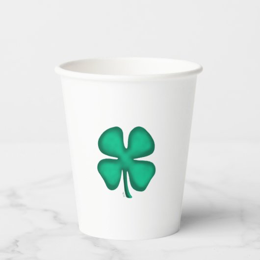 Glück 4 Leaf Irish Clover Papier Becher (Vorderseite)