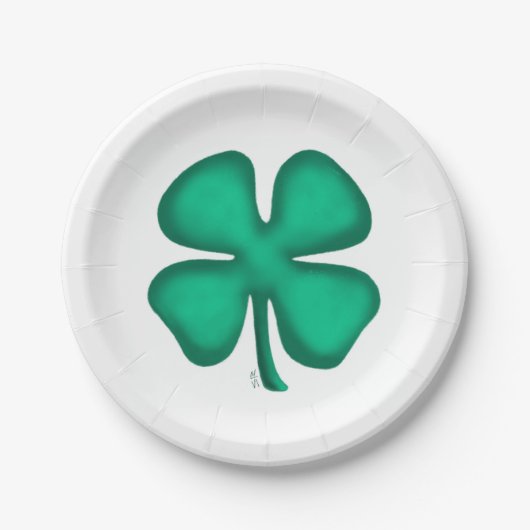 Glück 4 Leaf Irish Clover Papier Teller (Vorderseite)