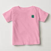 Glück 4 Leaf Irish Clover Pink Baby T - Shirt (Vorderseite)