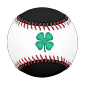 Glück 4 Leaf Irish Clover Schwarz-weißer Baseball (Vorderseite)