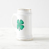 Glück 4 Leaf Irish Clover stein Bierglas (Vorderseite Links)
