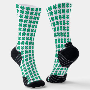 Glück 4 Leaf Irish Clover weiße Performance Socken