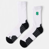 Glück 4 Leaf Irish Clover weiße Performance Socken (Links)