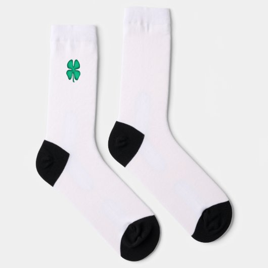 Glück 4 Leaf Irish Clover weiße Premium Socken (Rechts)
