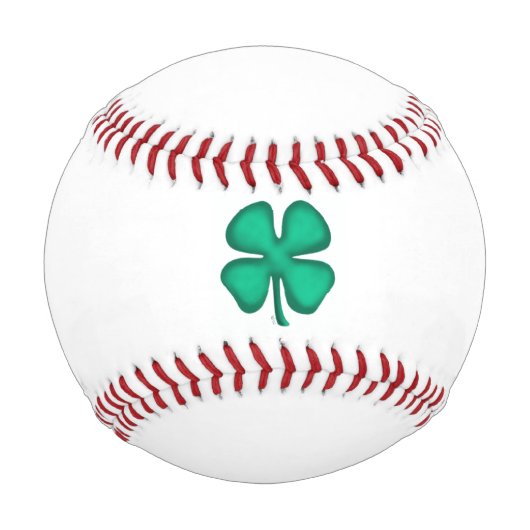 Glück 4 Leaf Irish Clover weißes Baseball (Vorderseite)