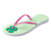 Glück 4 Leaf Irish Kleber Grün Flip Flops Badesandalen (Schrägansicht)