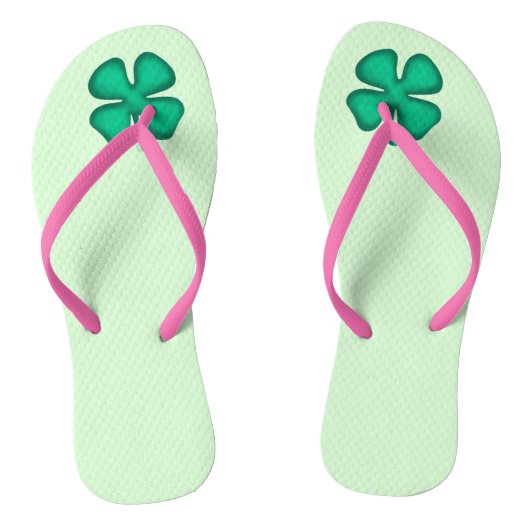 Glück 4 Leaf Irish Kleber Grün Flip Flops Badesandalen (Fußbett)