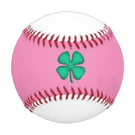 Glück 4 Leaf Irish Kleber rosa Baseball (Vorderseite)