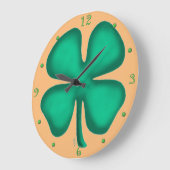 Glück 4 Leaf Irish Kleber tan Mauer Uhr (Winkel)