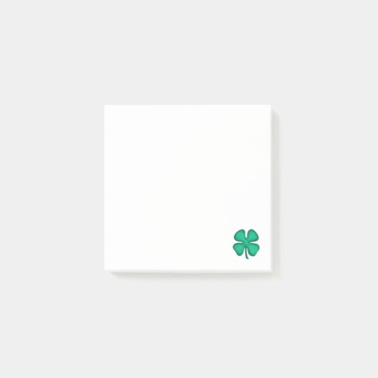 Glück 4 Leaf Irish Kleber weiße Notizblöcke Post-it Klebezettel (Vorderseite)