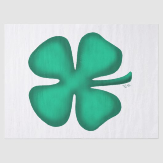 Glück 4 Leaf Irish Kleber weißes Papiertaschentuch Seidenpapier (Vorderseite)