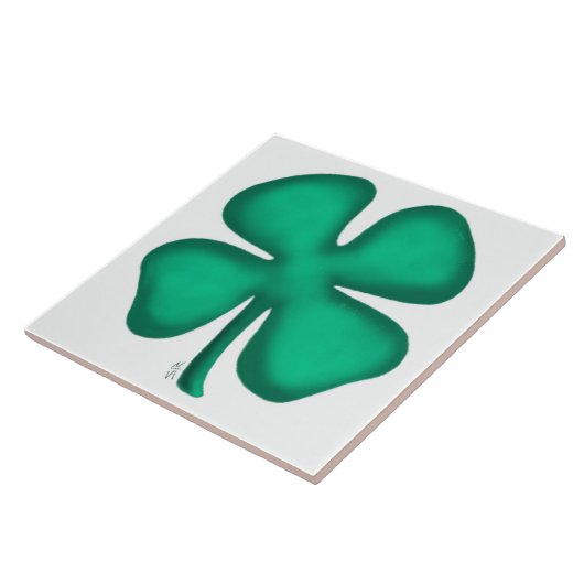 Glück 4 Leaf Irish Klee große Fliese (Seite)