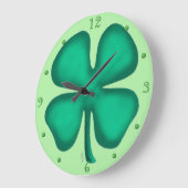 Glück 4 Leaf Irish Klee grüne Wanduhr (Winkel)