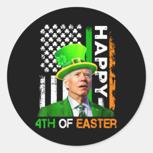 Glück 4. Osterfest Joe Biden Flag Frauen Männer Eu Runder Aufkleber