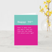 Glück 70.: Man sieht nicht so alt aus wie alte Men Karte (Gelbe Blume)