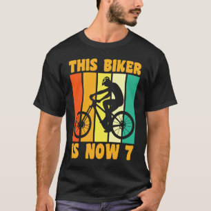 Glück 7. Geburtstag 7 Jahre Altes Radfahren 7. B T-Shirt