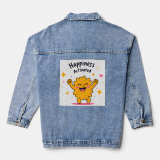 Glück aktiviert - Niedlich Doodle Joy Character Jeansjacke