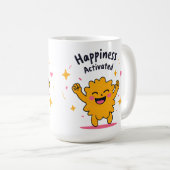 Glück aktiviert - Niedlich Doodle Joy Character Kaffeetasse (VorderseiteRechts)